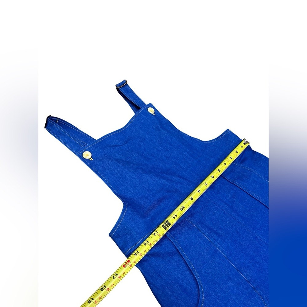 HTF Miracle Eye Blue Japanese Denim Jumpsuit Bib Jane Overalls USA Made Sz L - Picture 4 of 12